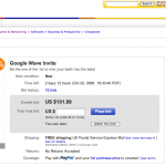 Google Wave Invitations προς πώληση στο eBay